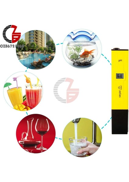 Kırmızı Düğme Yüksek Doğruluk 0.01 Protable LCD Dijital Ph Ölçer Test Cihazı Analiz Kalemi Su Gıda Akvaryum Havuz Hidroponik Toprak Ph Monitör (Yurt Dışından)