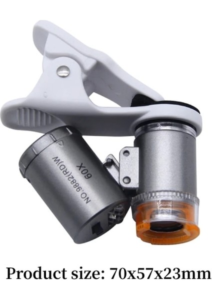 06 Gri Büyüteç Taşınabilir Mikroskop 60X LED Işık Uv Lamba Optik Büyüteç Cam Lens Izle Antika Algılama Test Cihazı Dayanıklı Abs (Yurt Dışından)