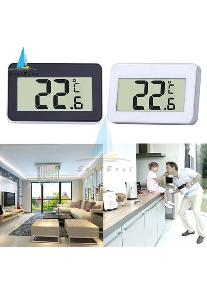 Beyaz TS-A95 Mini LCD Dijital Termometre Higrometre Su Geçirmez Elektronik Araba Termometre Buzdolabı Sıcaklık Monitör Test Cihazı (Yurt Dışından)