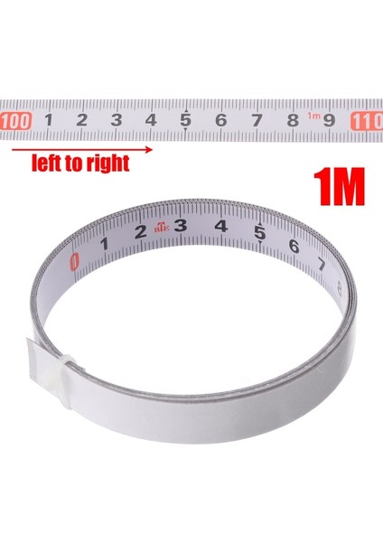 1m Soldan Sağa 1/2/3/5m Kendinden Yapışkanlı Gönye Testere Parça Mezura Destek Metrik Çelik Cetvel Bant Ölçümleri (Yurt Dışından)