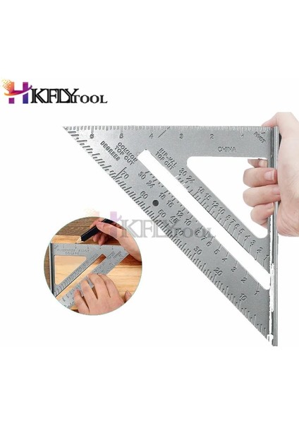 Mavi 7 Inç Alüminyum Alaşımlı Ölçüm Cetveli Hız Kare Çatı Üçgen Açı Iletki Trammel Ölçme Araçları (Yurt Dışından) fiyatları