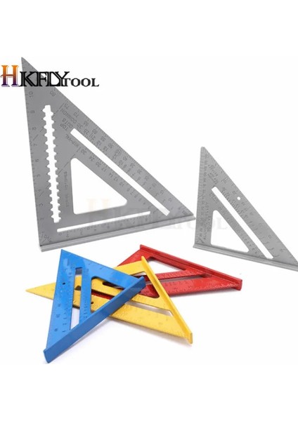 Mavi 7 Inç Alüminyum Alaşımlı Ölçüm Cetveli Hız Kare Çatı Üçgen Açı Iletki Trammel Ölçme Araçları (Yurt Dışından) modelleri