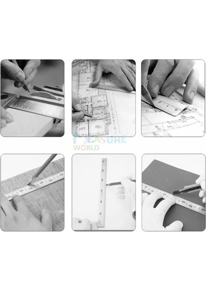 300MM 300MM Alüminyum Alaşımlı Kare Cetvel 90 Derece Sağ Açı Torna Cetvel Ağaç Işleme Ölçme Araçları Ölçer Dropshipping (Yurt Dışından) fırsatları