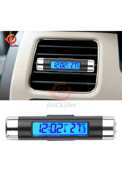 Saat Araba Dijital Saat Sıcaklık Göstergesi Elektronik Saat Termometre Otomatik Elektronik Saat LED Arka Işık Dijital Ekran Saat (Yurt Dışından) fiyatları