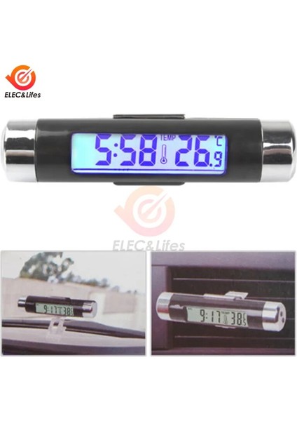 Saat Araba Dijital Saat Sıcaklık Göstergesi Elektronik Saat Termometre Otomatik Elektronik Saat LED Arka Işık Dijital Ekran Saat (Yurt Dışından) indirimleri