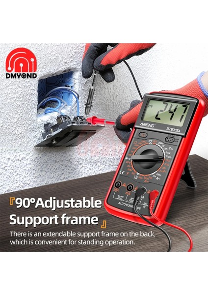 Kırmızı DT9205A Çok Fonksiyonlu LCD Dijital Multimetre Ac/dc Transistör Test Cihazı Elektrik Ncv Test Cihazı Profesyonel Analog Otomatik Ayarlama (Yurt Dışından) indirimleri