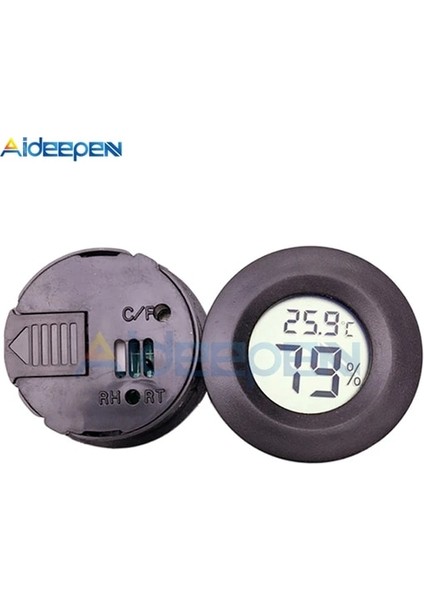 Siyah Mini Dijital LCD Termometre Higrometre Ölçer Dondurucu Test Cihazı Sıcaklık Sensörü Nem Ölçer Dedektörü Monitör Kapalı Pet Araba (Yurt Dışından)
