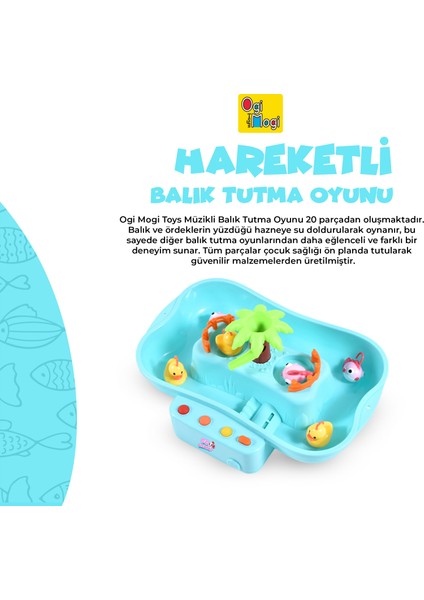 Pilli Müzikli Hareketli Balık Tutma Oyunu