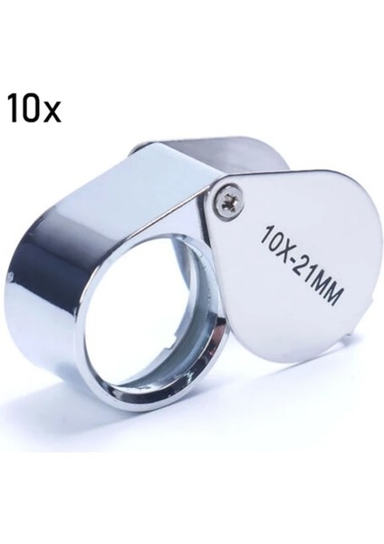10X Metal Büyüteç Cam Kuyumcular Göz Aracı Mücevherat Katlanır Büyüteç Cam Lens Büyüteç Üçlü Cam Takı Elmas 10/20/30X (Yurt Dışından)