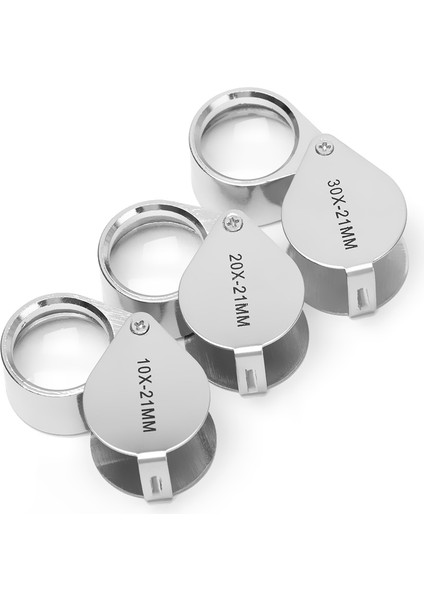 10X Metal Büyüteç Cam Kuyumcular Göz Aracı Mücevherat Katlanır Büyüteç Cam Lens Büyüteç Üçlü Cam Takı Elmas 10/20/30X (Yurt Dışından) fiyatları