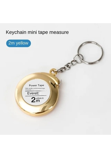 Altın Mini Anahtarlık Mezura 2 M Çelik Mezura Narin Küçük Çelik Cetvel Çok Amaçlı Çelik Mezura Hediye Cetvel (Yurt Dışından)
