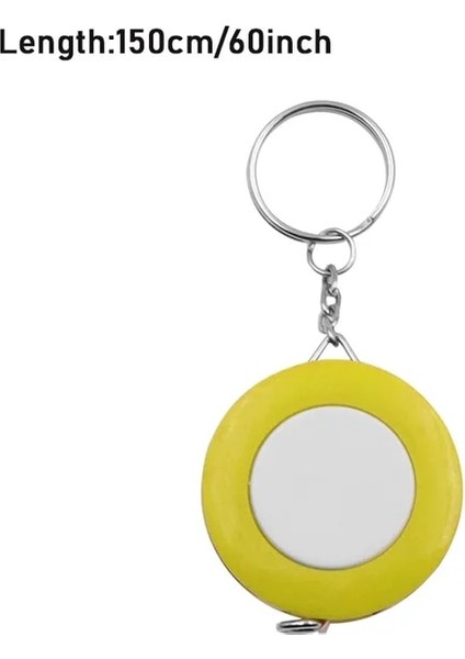 Sarı 150 cm 60 "taşınabilir Geri Çekilebilir Cetvel Mezura Yükseklik Çocuk Cetvel Santimetre Inç Rulo Renkli Bant (Yurt Dışından)