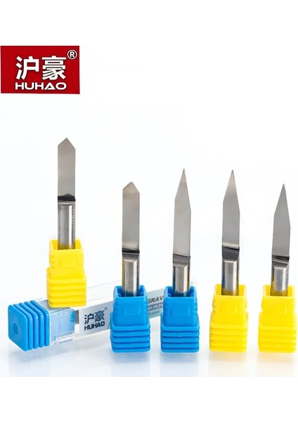 3892 Huhao 1 Adet 6mm Düz Tabanlı Gravür Uçları 45-50MM Uzatılmış Cnc Router Araçları V Karbür Oyma Kesiciler Derece 20 25 30 60 90 (Yurt Dışından)