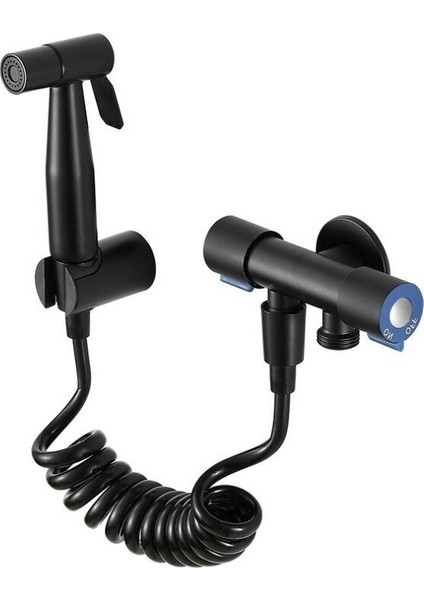 2m Paslanmaz Çelik Tuvalet Musluk Seti - Siyah (Yurt Dışından)