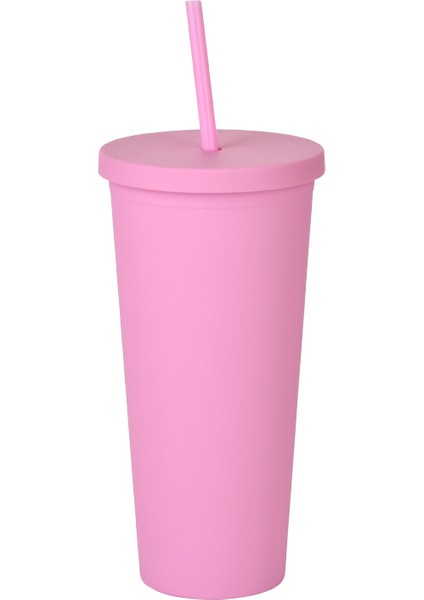 Çift Katmanlı Plastik Hasır Bardak Büyük Kapasiteli Açık Buzlu Su Bardağı (Yurt Dışından)