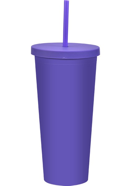 Çift Katmanlı Plastik Hasır Bardak Büyük Kapasiteli Açık Buzlu Su Bardağı (Yurt Dışından)