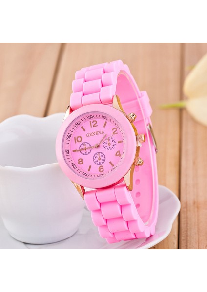 Aliexpress Sıcak Stil Cenevre Silikon Izle Moda Izle Üç Göz Şeker Renk Kadın Izle (Yurt Dışından)