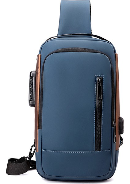 Kod Kilidi Anti-Hırsızlık Erkek Göğüs Çantası Yeni Tek Omuz Crossbody Çanta Büyük Kapasiteli Çok Fonksiyonlu Crossbody Sırt Çantası Erkekler Için (Yurt Dışından)