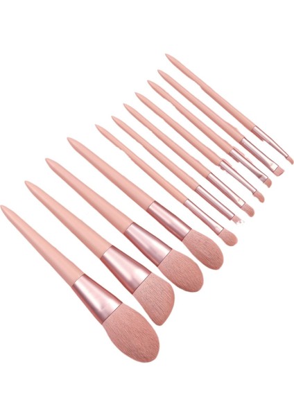 11 Adet Feizixiao Makyaj Fırçası Seti Süper Yumuşak Pembe Kız Kalp Fırça Güzellik Alet Seti (Yurt Dışından)