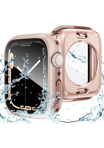 Apple Watch Için Uygun Su Geçirmez Kabuk Koruyucu Kapak Apple Watch Ultra Temperli Kabuk Membran Entegre S8/7/6 (Yurt Dışından)