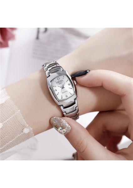 Kadın Saati Kahve Altın Işıltılı Su Geçirmez Çelik Bant Moda Öğrenci Izle Kare Kuvars Kadın Saati (Yurt Dışından) fiyatları