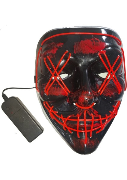 Siyah V Korku LED Maskesi (Yurt Dışından)