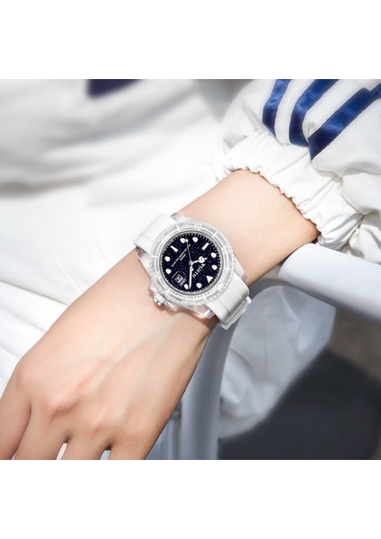 Bayanlar Izle Rahat Kız Öğrenci Izle Kuvars Izle Su Geçirmez Aydınlık Silikon Bant Trendy Izle (Yurt Dışından)