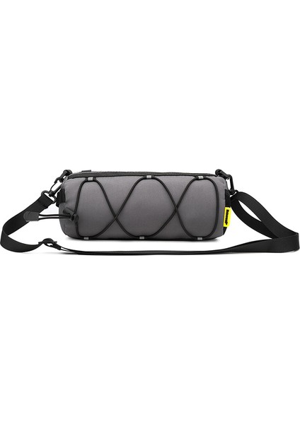 Rhino Çok Fonksiyonlu Bisiklet Ön Çantası Yuvarlak Silindir Gidon Çantası Banliyö Taşınabilir Çapraz Çanta Elastik (Yurt Dışından)