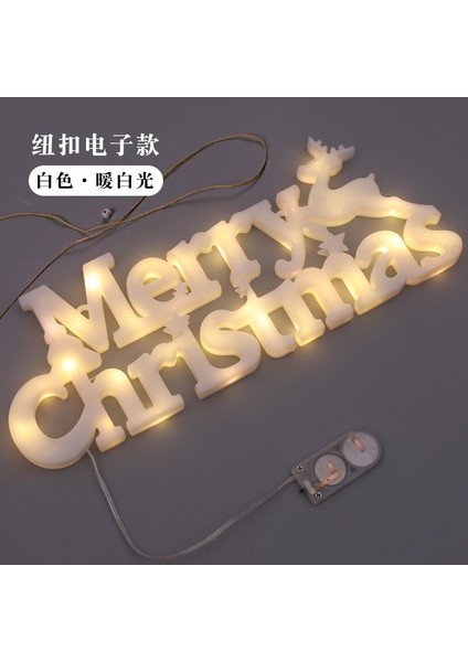 Noel Dekorasyon Öğeleri Noel Çelenk Aksesuarları Mutlu Noeller Üç Boyutlu Mektup Işıkları (Yurt Dışından)