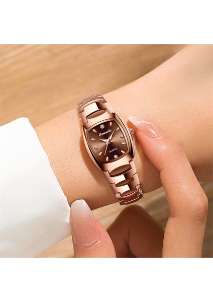 Tungsten Çelik Saat Kadın Su Geçirmez Basit Mizaç Kadın Saati Küçük Kadranlı Kadın Kuvars Saati (Yurt Dışından)