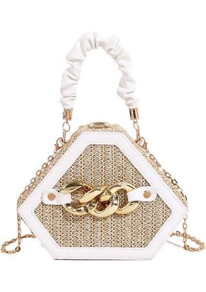 2024 Yaz Yeni Sınır Ötesi Kore Tarzı Çanta Kadın Niş Üst Düzey Doku Zincir Kadınlar Için Dekore Edilmiş Tek Omuz Çapraz Vücut Çanta (Yurt Dışından)