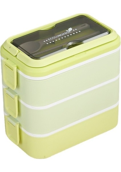 Taşınabilir Üç Katmanlı 304 Paslanmaz Çelik Öğle Yemeği Salatası Yemeği Konteyneri Kutusu Yalıtımlı Gıda Saklama Kabı (Yurt Dışından)