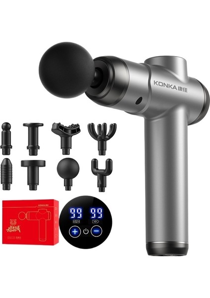 Fasya Tabancası Kas Gevşetme Masaj Tabancası Çok Pozisyonlu Boyun Maskesi Tabancası LCD Dokunmatik Ekran Fasya Masajı (Yurt Dışından)