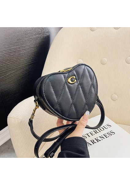 Kadınlar Için Popüler Mini Çanta, Yeni Üst Düzey Moda Bel Çantası, Eşkenar Dörtgen Çapraz Çanta, Kalp Şeklinde Çanta (Yurt Dışından)