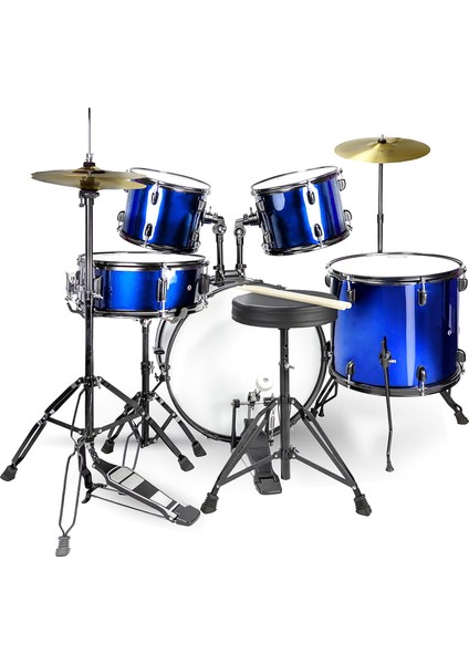 CD900X-BL 22'' yetişkin akustik Bateri Davul Seti 22B-13T-12T-16F-14S (5 Parça)