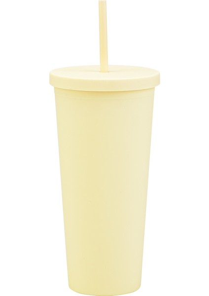 Çift Katmanlı Plastik Hasır Bardak Büyük Kapasiteli Açık Buzlu Su Bardağı (Yurt Dışından)