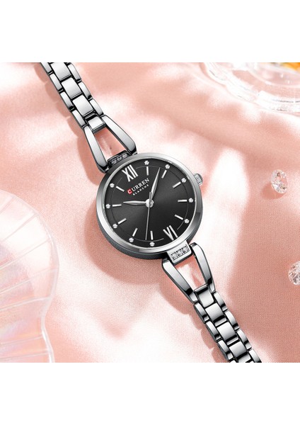 Bayanlar Küçük Kadran Çelik Bileklik Saat Su Geçirmez Basit Bayanlar Kuvars Izle (Yurt Dışından)