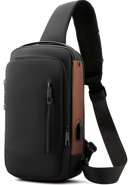 Kod Kilidi Anti-Hırsızlık Erkek Göğüs Çantası Yeni Tek Omuz Crossbody Çanta Büyük Kapasiteli Çok Fonksiyonlu Crossbody Sırt Çantası Erkekler Için (Yurt Dışından)