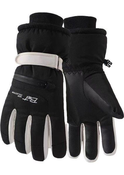 Erkek Kışlık Kayak Eldivenleri, Sıcak ve Dokunmatik Ekranlı, Soğuğa Dayanıklı, Kar Geçirmez, Su Geçirmez, Kalın Kadife, Elektrikli Bisiklet Eldivenleri (Yurt Dışından)