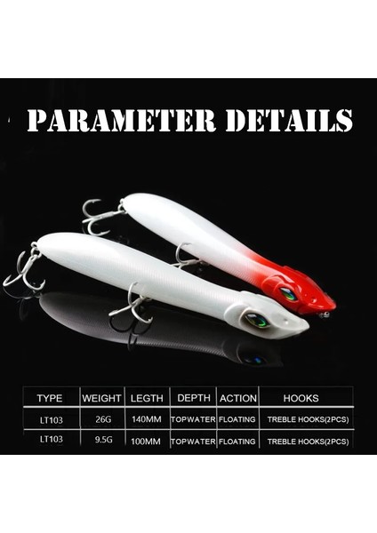 Patchinko 140 Topwater Popper Balıkçılık Yemi Patchinco 100/140MM Yüzey Yüzen Yemler Uzun Atış Wobblers Stickbait B Pike Için (Yurt Dışından)