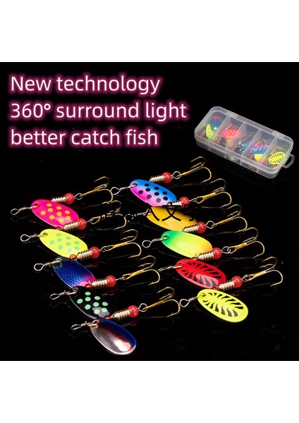 10 Adet Balıkçılık Yemi Metal Kaşık Döndürücü Kaşık Yemi Krank Yemler Balıkçılık Wobblers Pike Tığ Işi Seti Takım Kutularıyla Yapay Yem (Yurt Dışından) fiyatları