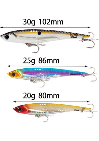 Gobaıt Vıb Olta Yemi 20G 25G 30G Metal Jig Batıran Bıçak Kancası Döner Kaşık Döküm Vıbratıon Karbon Çelik Takım Sert Yem (Yurt Dışından) modelleri