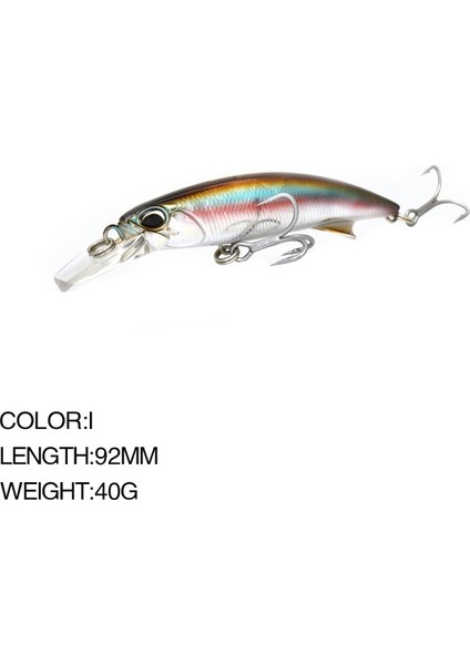 Yeni Varış 92MM/40G Sert Yem Balıkçılık Yemi Minnow B ve Tatlı Su Için Gerçekçi Tasarımla Büyük Balıklar Yakalamak Için (Yurt Dışından)