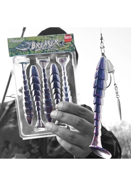 Spinpoler Breaker Yumuşak Yem Balıkçılık Yemi Kürek Kuyruk Sopa Solucan 7cm 9cm 11.5cm Tuzlu Böcek Yem Yemi Wobbler B Turna Alabalık (Yurt Dışından) modelleri