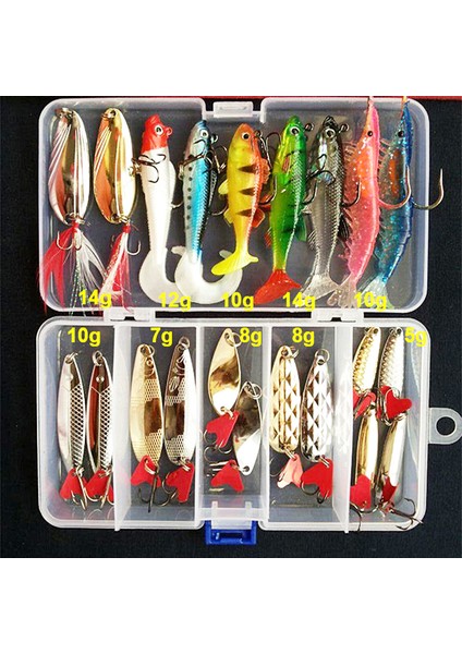 Kit Balıkçılık Yemleri Seti Sert Yapay Wobblers Metal Jig Kaşıkları Yumuşak Yem Balıkçılık Silikon Yem Balıkçılık Takımı Aksesuarları Pesca (Yurt Dışından) modelleri