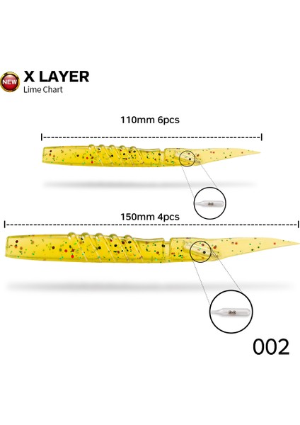 Hunthouse Resmi Mağazası Xlayers Yumuşak Yem 115MM/5.3G/6 Adet 150MM/14G/4 Adet Çıngıraklı Pvc Malzeme Lerrue Balıkçılık Için Turna B (Yurt Dışından)