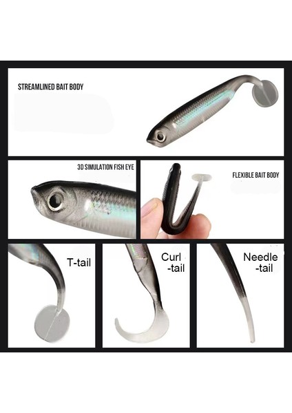 Adet/grup Balıkçılık Yumuşak Yem T Kuyruklu Balık Balıkçılık Yemleri Gökkuşağı Rengi Pullu Salıncak Balıkçılık Döndürücü Yem (Yurt Dışından) fırsatları