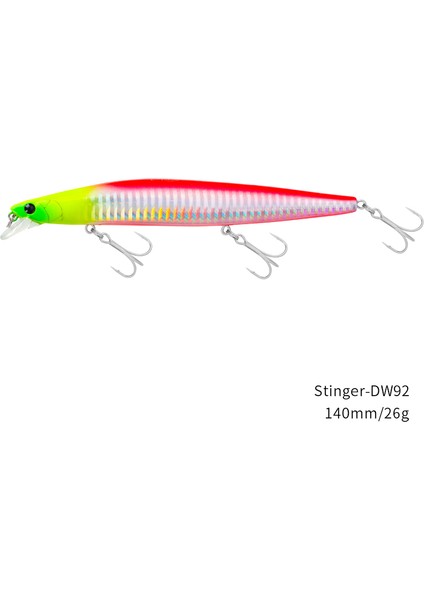 Tsurınoya Stinger 140S Balıkçılık Yemi Batıran Minnow DW92 140MM 26G Tuzlu Su Seab Ultra Uzun Döküm Büyük Sert Yemler Jerkbait (Yurt Dışından)