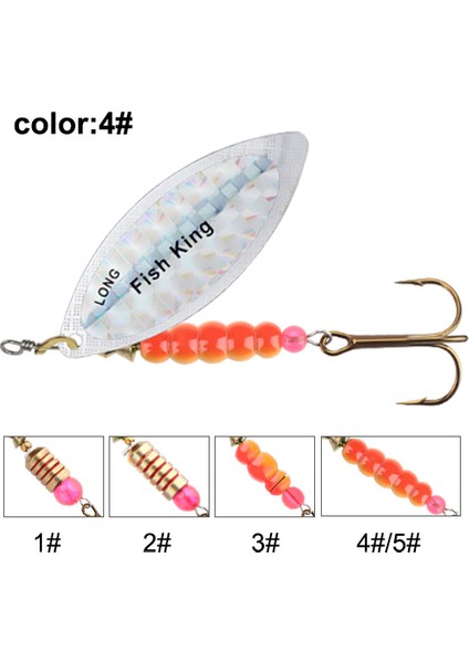 Fısh Kıng Spinner Yem Yemi 4.5g/7.0g/12.5g/17.4g/27.1g Kaşık Yemler Pike Metal Balıkçılık Yemi B Kancalı Sert Yem (Yurt Dışından)