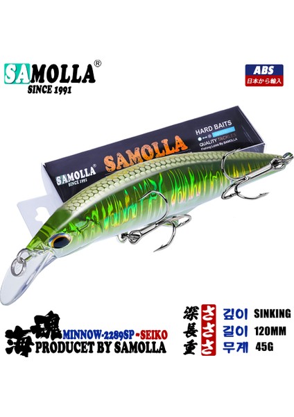 Yeni Batma Minnow Balıkçılık Yemi 45G 120MM B Yemler Seab Pike Isca Yapay Balıkçılık Aksesuarları Deniz Balıkçılığı Sea Leurre (Yurt Dışından)